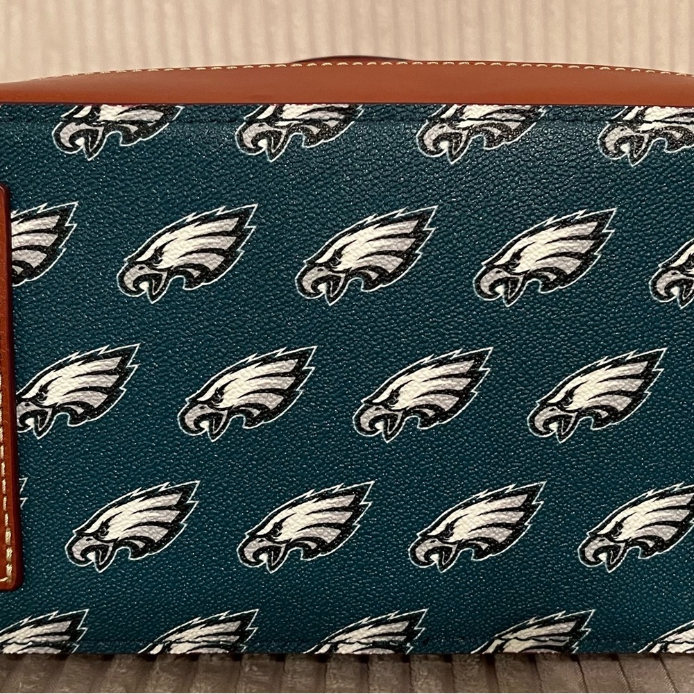 Dooney & Bourke Philadelphia Eagles Satchel with Brown Trim - Picture 3 of 7
